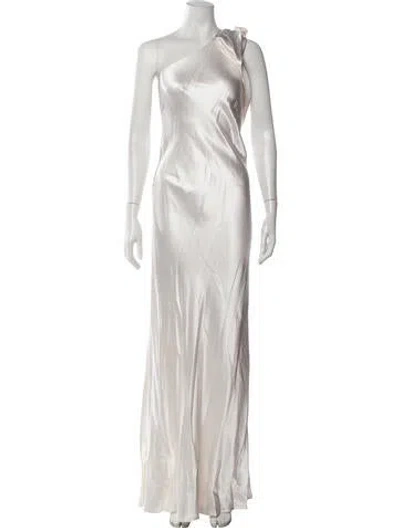 Pre-owned Galvan Silk Long Dress W/ Tags In Neutrals