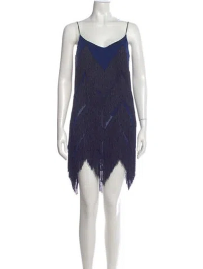 Pre-owned Galvan Silk Mini Dress In Blue