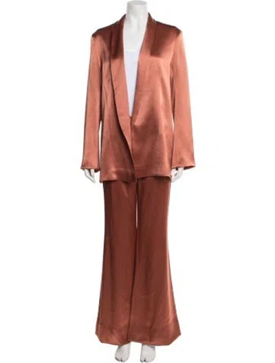 Pre-owned Galvan Silk Pantsuit In Orange