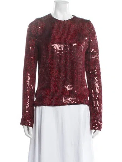 Pre-owned Galvan Silk Printed Top In Red