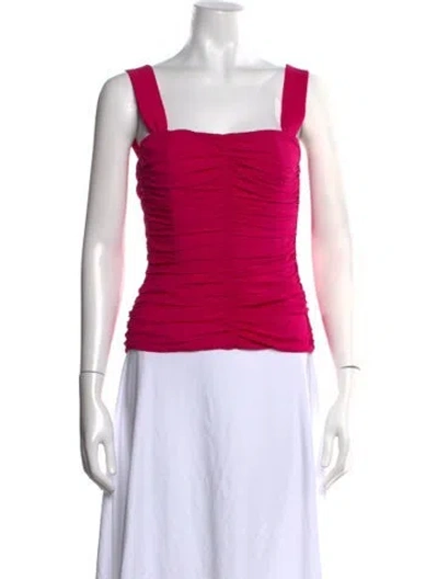 Pre-owned Galvan Silk Square Neckline Top In Pink