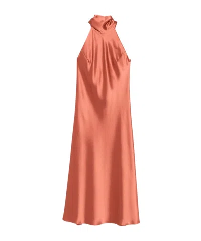 Galvan Sleeveless Off-shoulder Dress In Brown