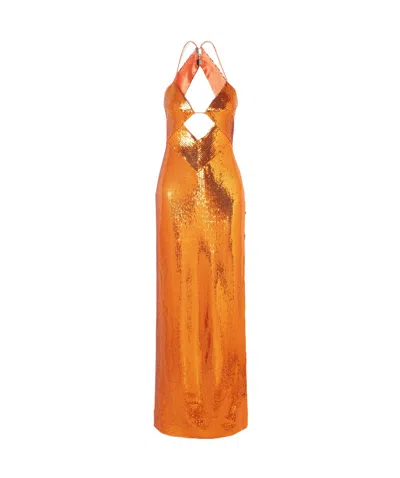 Galvan Sling Dress In Orange