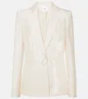 Galvan London Womens Cream Sorrento Padded-shoulder Woven-blend Blazer In White