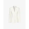 GALVAN GALVAN LONDON WOMEN'S CREAM SORRENTO PADDED-SHOULDER WOVEN-BLEND BLAZER