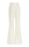 Galvan Sorrento Tailored Silk Taffeta Flared Pants In White