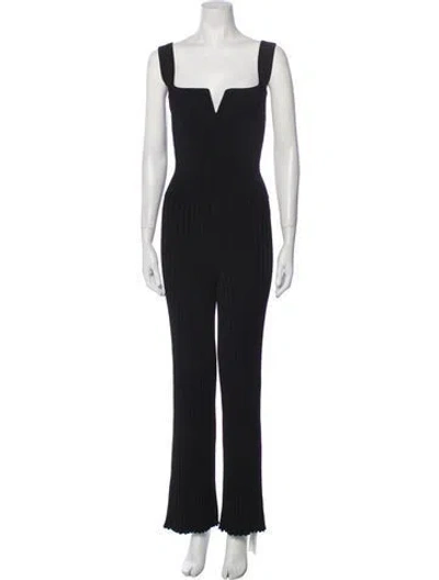 Pre-owned Galvan Square Neckline Jumpsuit In Black