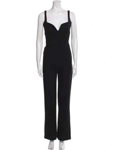 Pre-owned Galvan Square Neckline Jumpsuit In Black