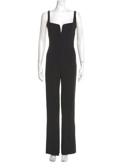 Pre-owned Galvan Square Neckline Jumpsuit In Black