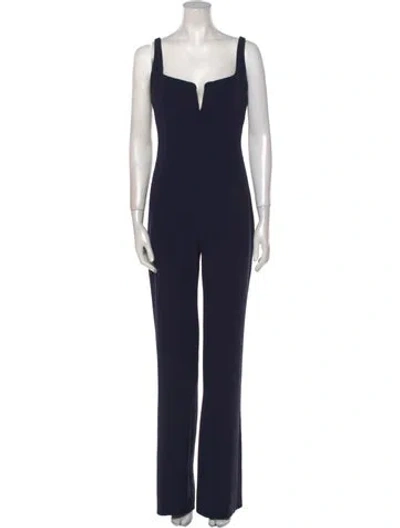 Pre-owned Galvan Square Neckline Jumpsuit In Blue
