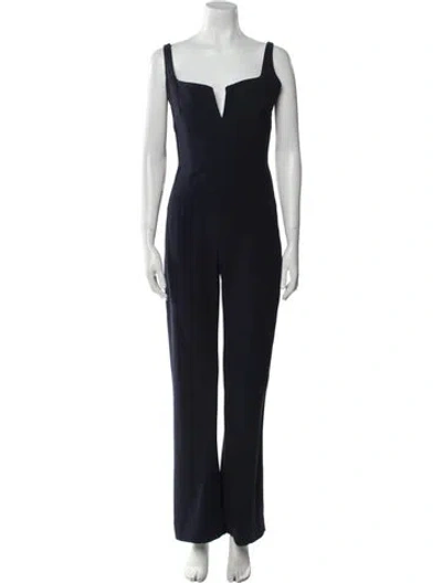 Pre-owned Galvan Square Neckline Jumpsuit In Blue
