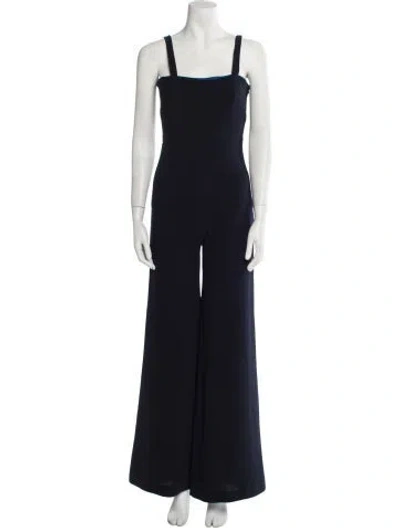 Pre-owned Galvan Square Neckline Jumpsuit In Blue