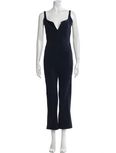 Pre-owned Galvan Square Neckline Jumpsuit In Blue