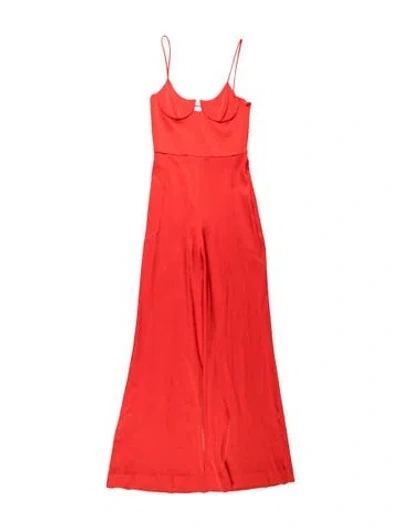 Pre-owned Galvan Square Neckline Jumpsuit In Orange