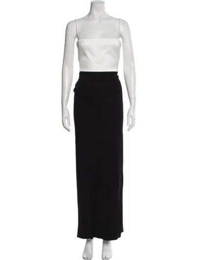 Pre-owned Galvan Square Neckline Long Dress In Black