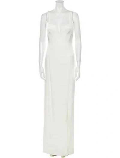 Pre-owned Galvan Square Neckline Long Dress In Neutral