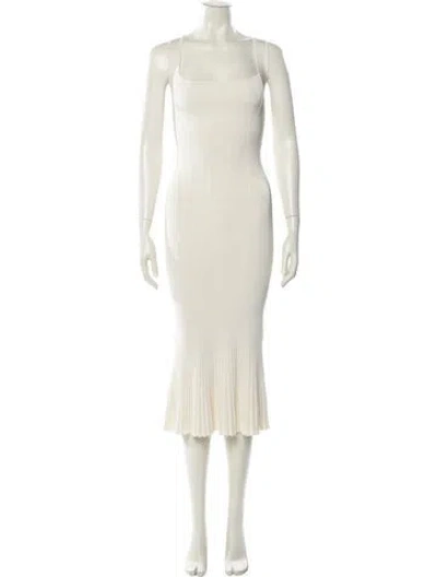 Pre-owned Galvan Square Neckline Long Dress In Neutral