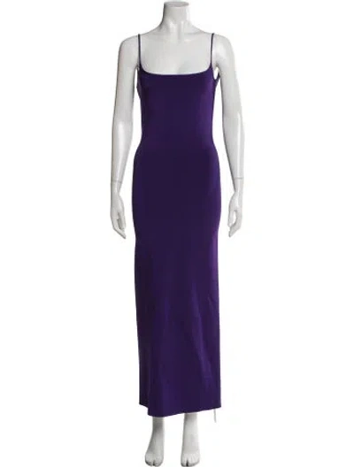 Pre-owned Galvan Square Neckline Long Dress In Purple