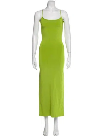 Pre-owned Galvan Square Neckline Long Dress W/ Tags In Green