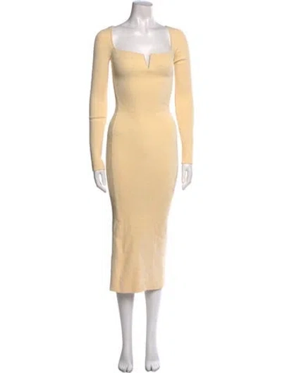 Pre-owned Galvan Square Neckline Long Dress W/ Tags In Neutral