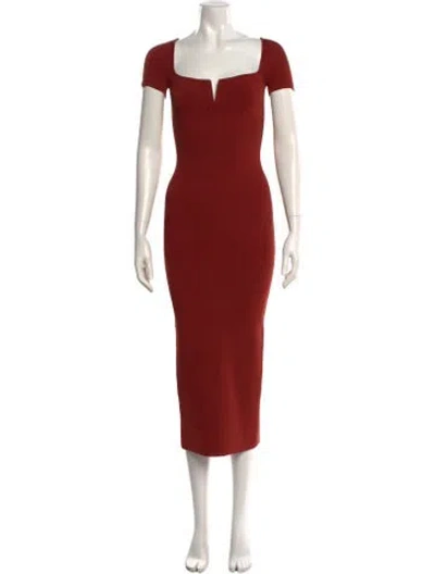 Pre-owned Galvan Square Neckline Long Dress W/ Tags In Red