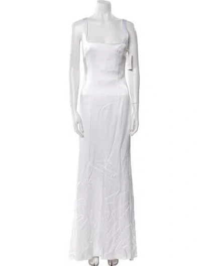 Pre-owned Galvan Square Neckline Long Dress W/ Tags In White
