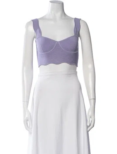 Pre-owned Galvan Square Neckline Sleeveless Crop Top In Neutrals