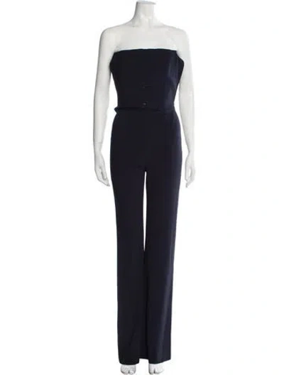 Pre-owned Galvan Strapless Jumpsuit In Blue