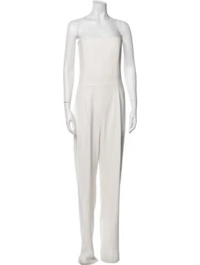 Pre-owned Galvan Strapless Jumpsuit In Neutral
