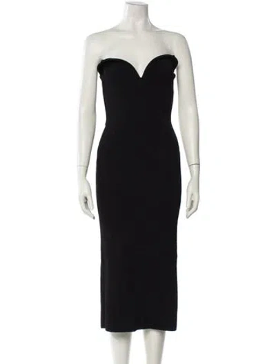 Pre-owned Galvan Strapless Long Dress In Black