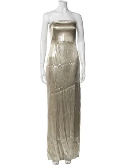 Pre-owned Galvan Strapless Long Dress W/ Tags In Neutral