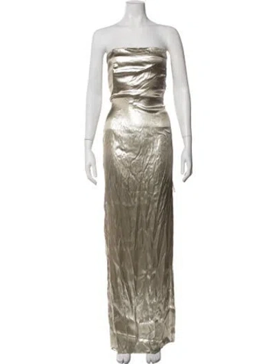 Pre-owned Galvan Strapless Long Dress W/ Tags In Neutrals