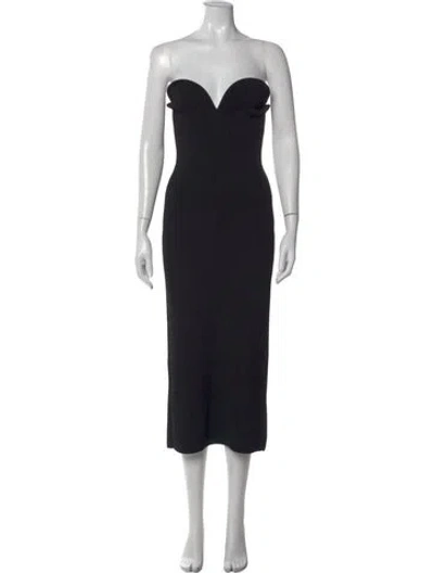 Pre-owned Galvan Strapless Midi Length Dress W/ Tags In Black