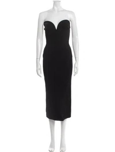 Pre-owned Galvan Strapless Midi Length Dress W/ Tags In Black