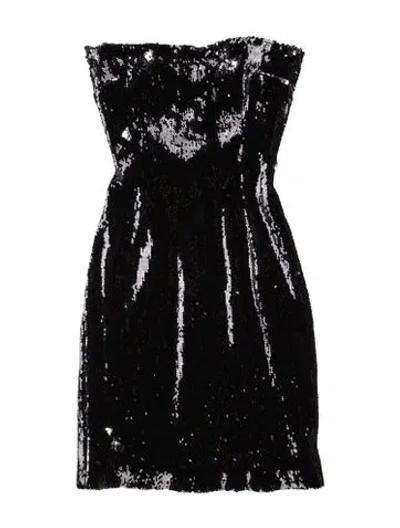 Pre-owned Galvan Strapless Mini Dress In Black