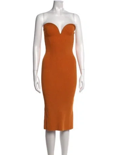 Pre-owned Galvan Strapless Mini Dress In Orange