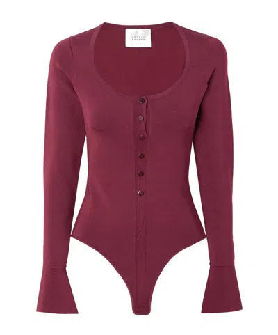 Galvan Stretch Crepe Blazer With Satin Trim In Burgundy