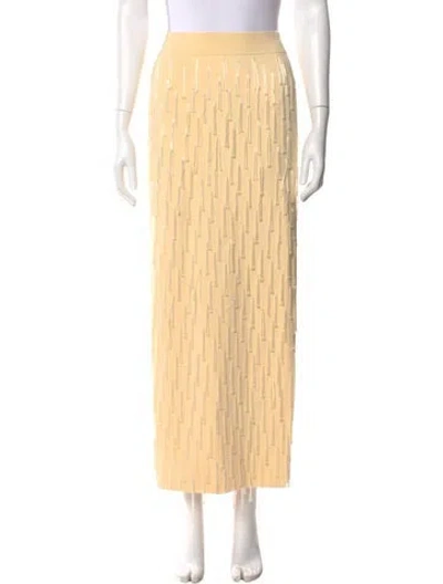 Pre-owned Galvan Striped Midi Length Skirt In Yellow