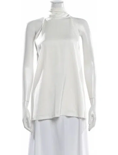 Pre-owned Galvan Turtleneck Sleeveless Top In Silver
