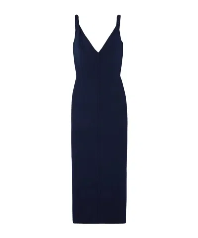 Galvan Tyra Stretch-knit Midi Dress In Blue