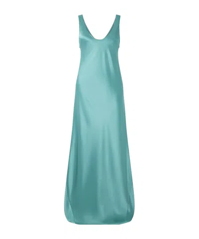 Galvan Valletta Satin Gown In Blue
