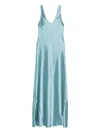 Galvan Valletta Satin Maxi Dress In Blue