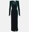Galvan Vanitas Velvet Gown In Green