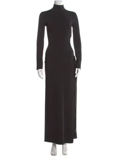 Pre-owned Galvan Velvet Long Dress In Gray