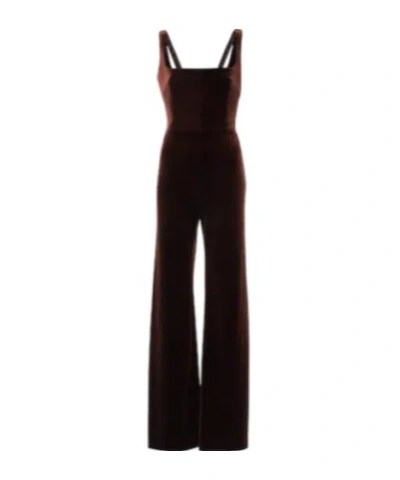 Galvan Vesper Velvet Jumpsuit In Brown