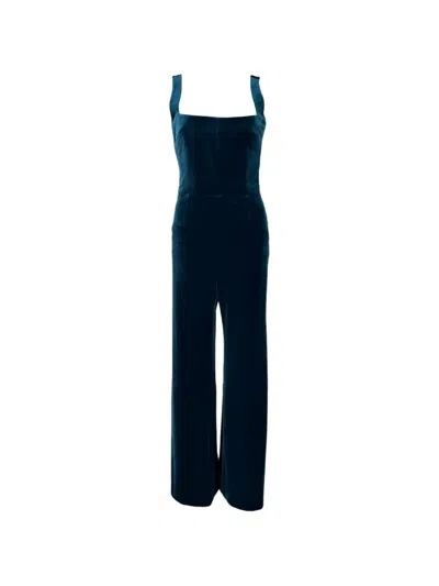 Pre-owned Galvan Vesper Velvet Jumpsuit In Blue