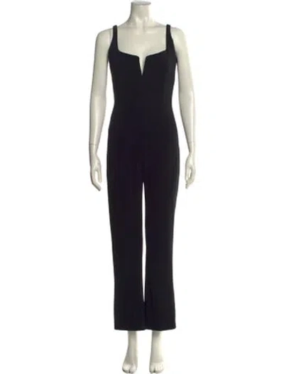 Pre-owned Galvan V-neck Jumpsuit In Black