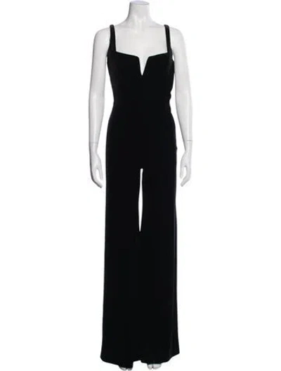 Pre-owned Galvan V-neck Jumpsuit In Black