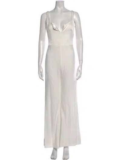 Pre-owned Galvan V-neck Jumpsuit In Black