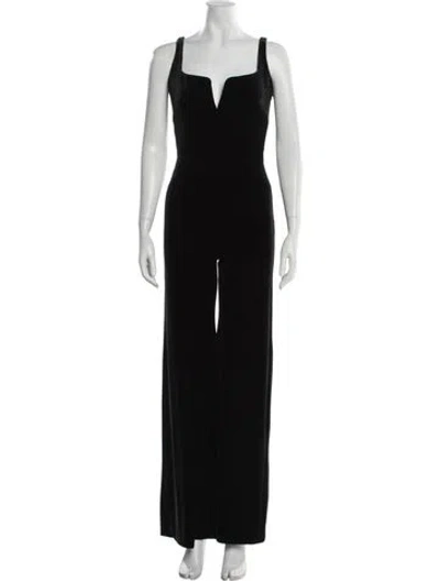 Pre-owned Galvan V-neck Jumpsuit In Black